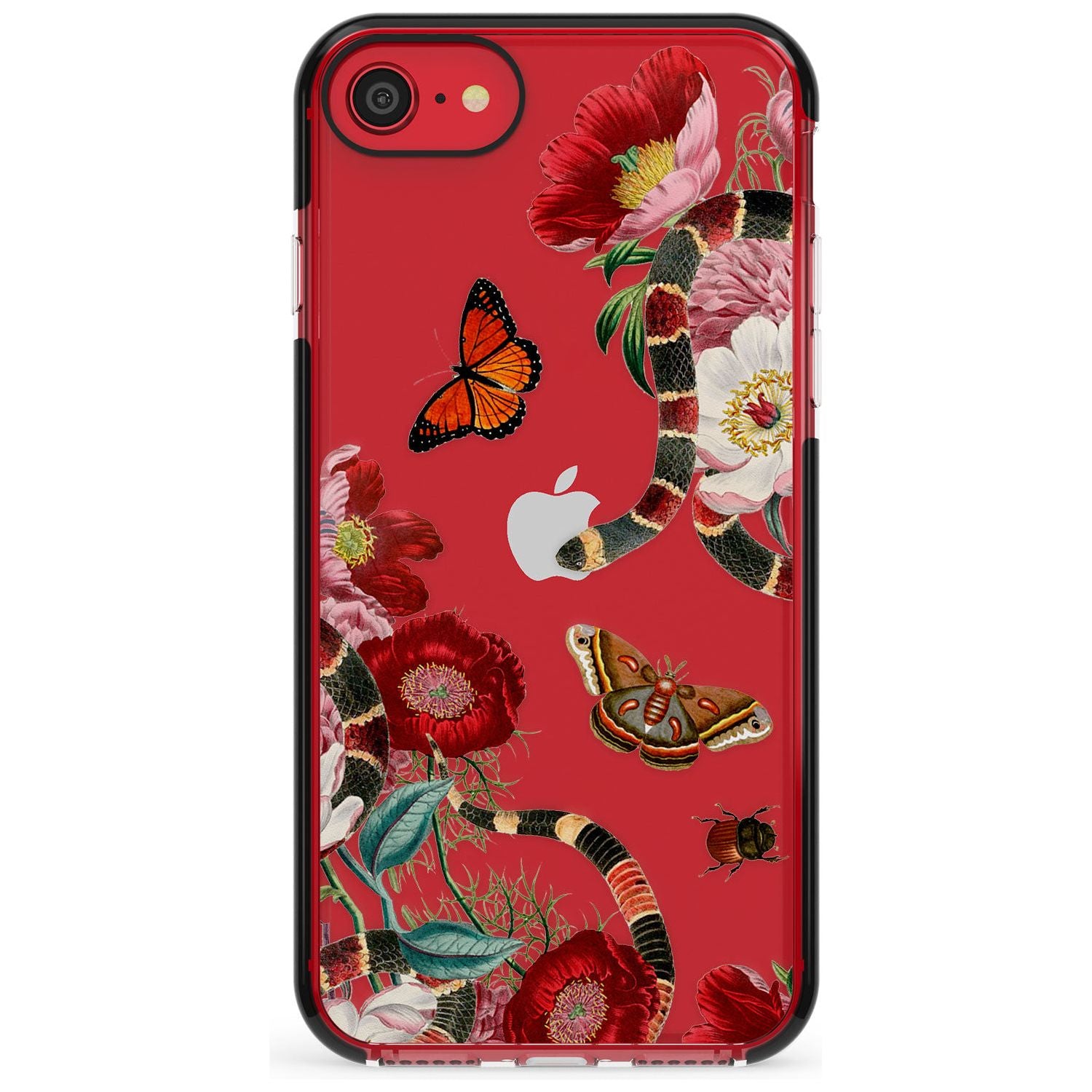 Botanical Snake Pink Fade Impact Phone Case for iPhone SE 8 7 Plus