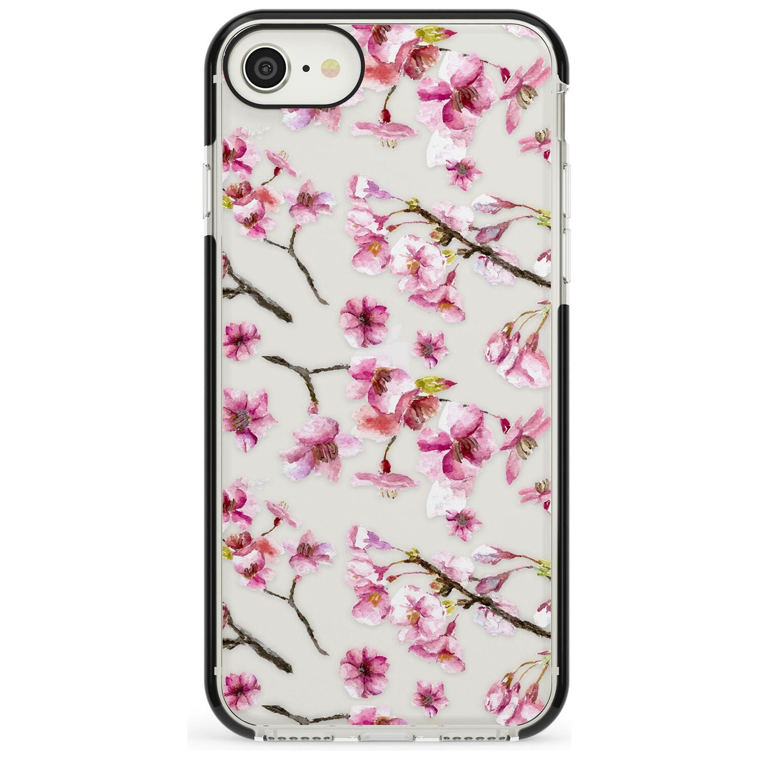 Sakura Watercolour iPhone Case Black Impact Phone Case - Case Warehouse