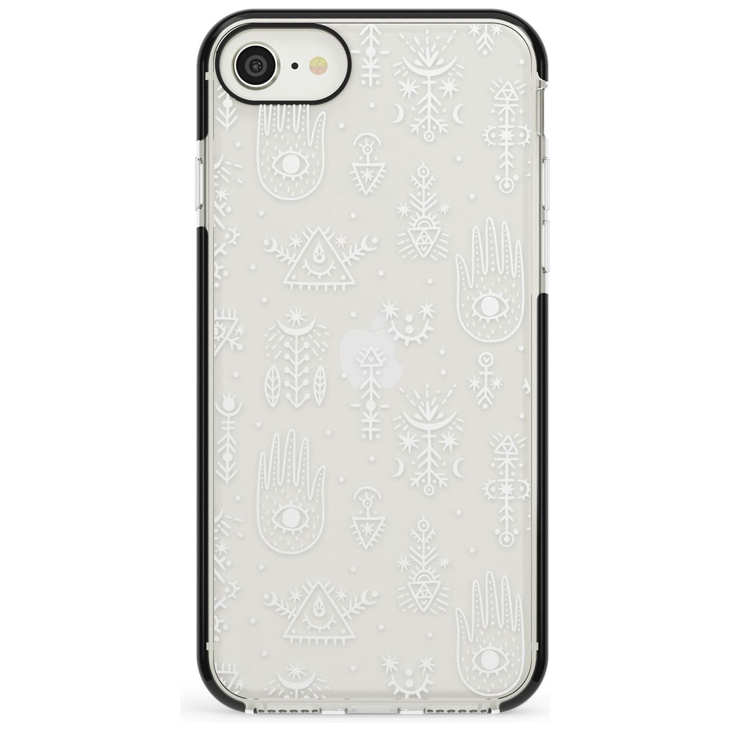 Black Tribal Palms Black Impact Phone Case for iPhone SE 8 7 Plus