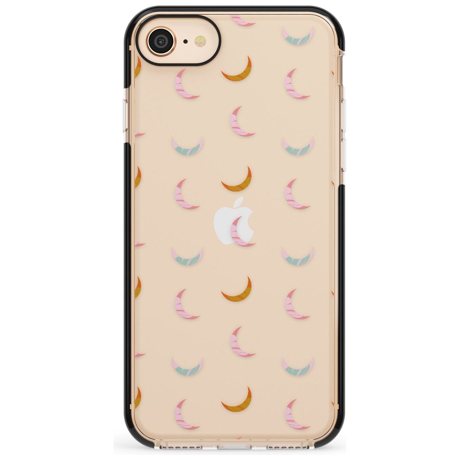 Colourful Crescent Moons Pink Fade Impact Phone Case for iPhone SE 8 7 Plus