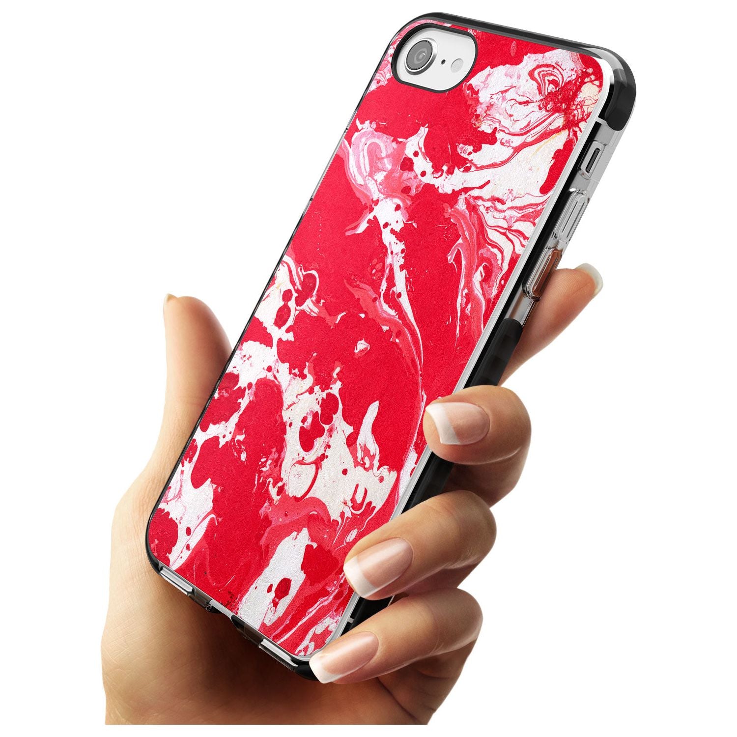 Red & White - Marbled Paper iPhone Case Phone Case - Case Warehouse