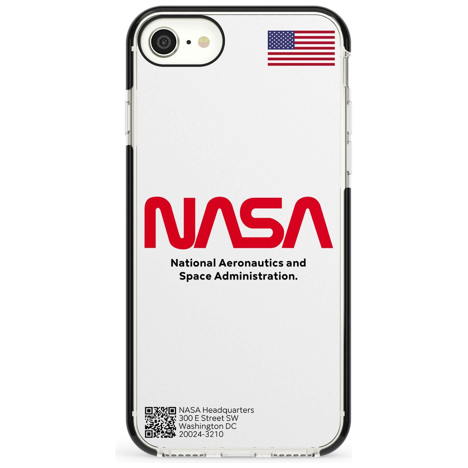 NASA The Worm Black Impact Phone Case for iPhone SE 8 7 Plus