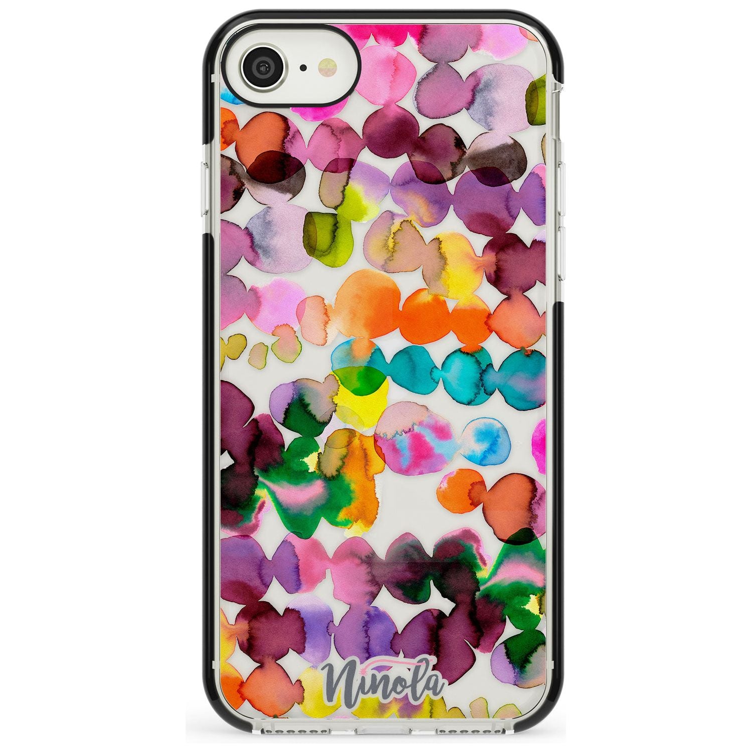 Ink Bleeding Dots Black Impact Phone Case for iPhone SE 8 7 Plus