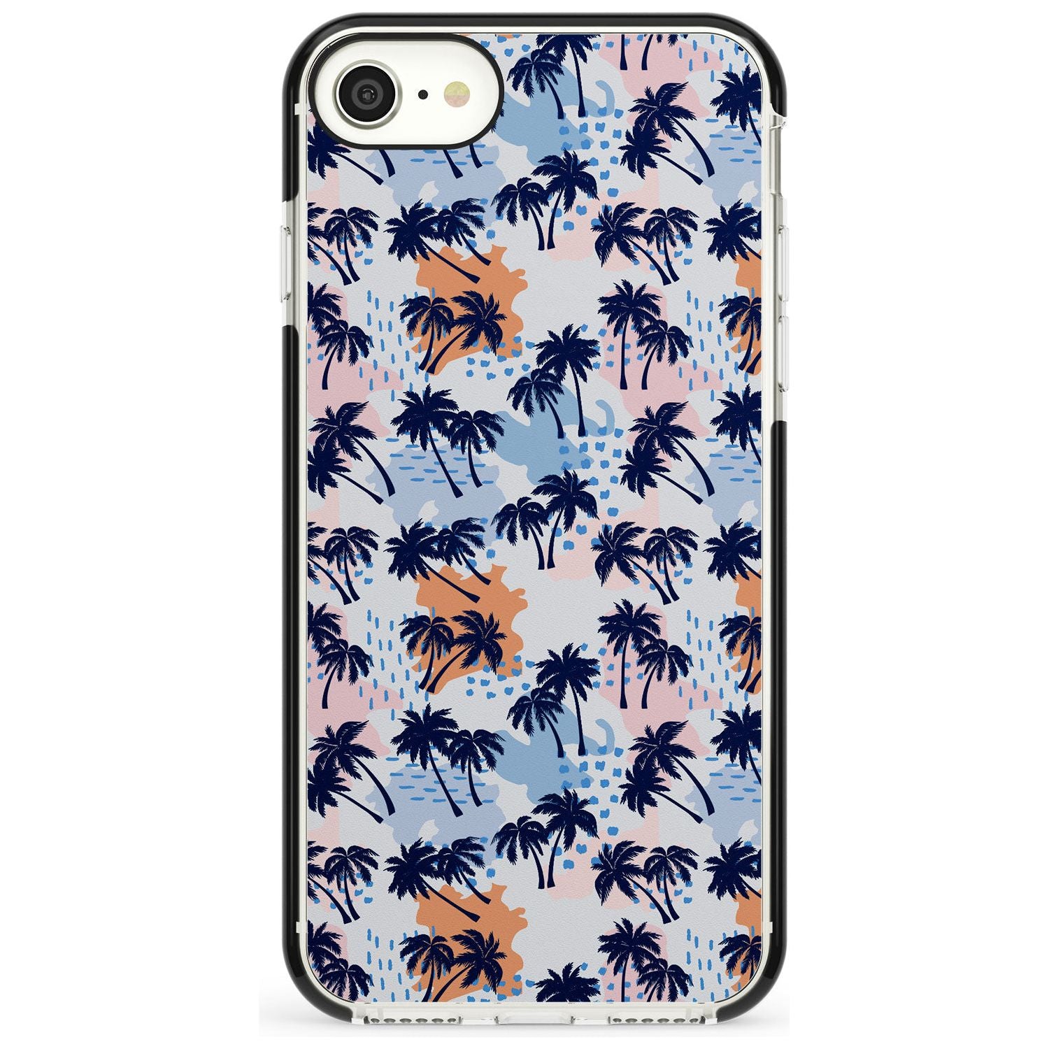 Summer Palm Trees Pink Fade Impact Phone Case for iPhone SE 8 7 Plus