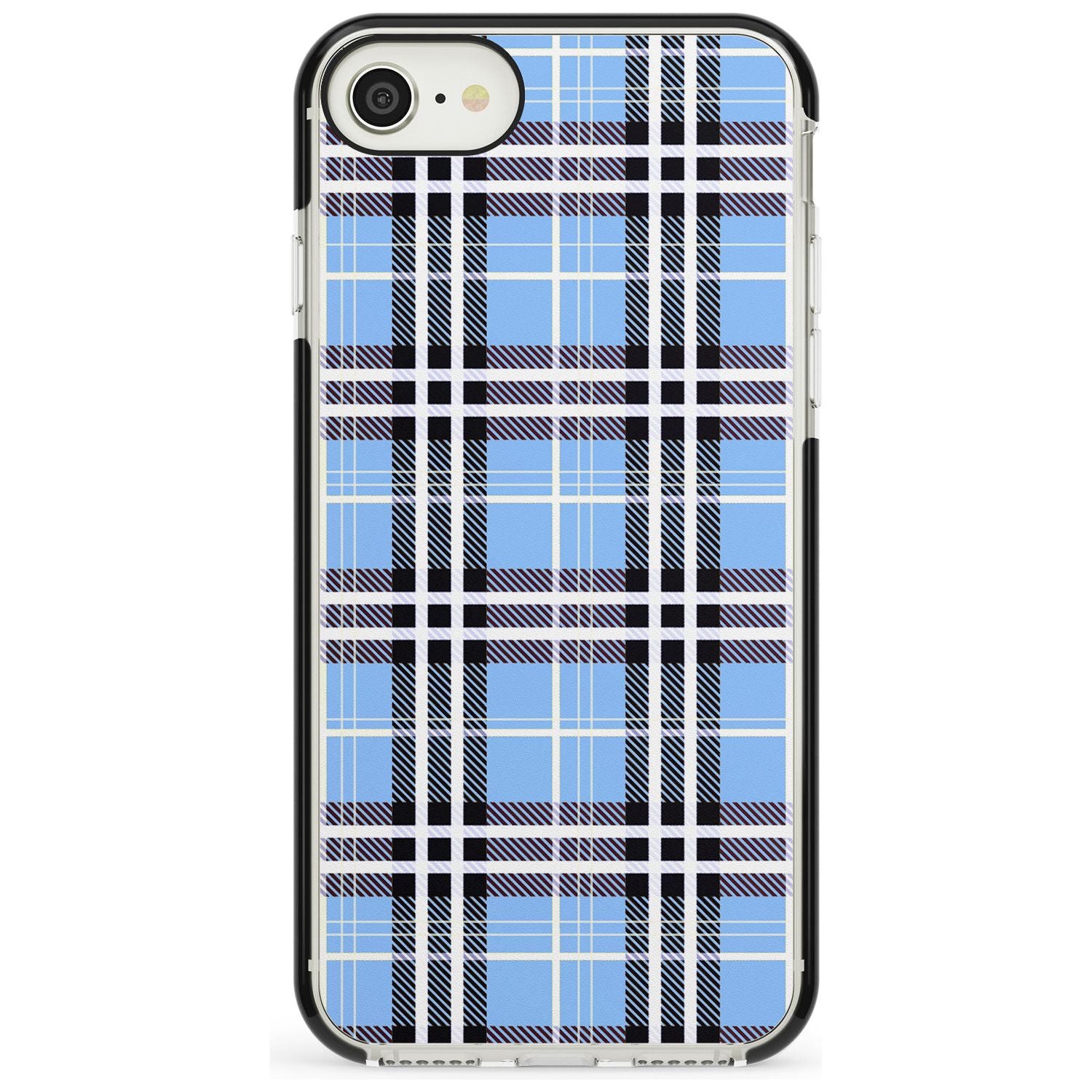 Blue Plaid iPhone Case  Black Impact Phone Case - Case Warehouse