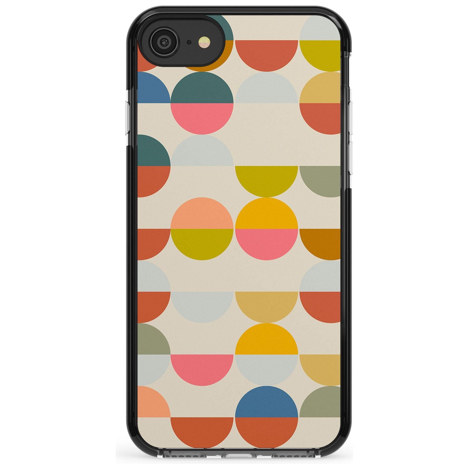 Abstract Retro Shapes: Colourful Circles Pink Fade Impact Phone Case for iPhone SE 8 7 Plus