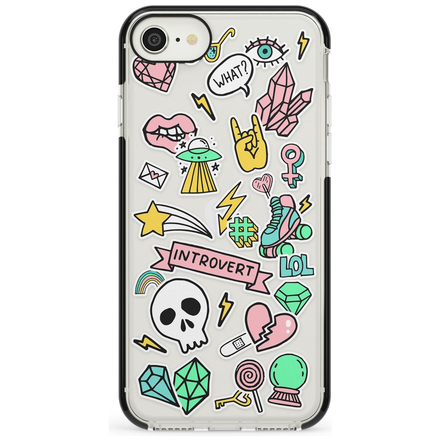 Introvert Sticker iPhone Case Black Impact Phone Case - Case Warehouse