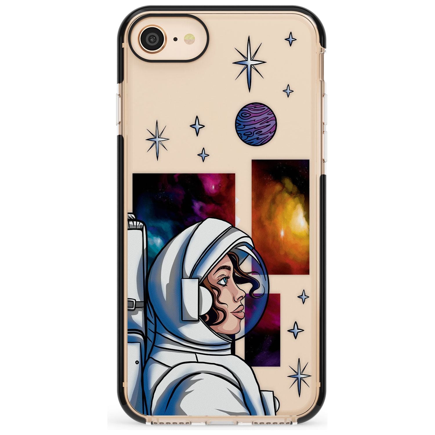 COSMIC AMBITION Pink Fade Impact Phone Case for iPhone SE 8 7 Plus