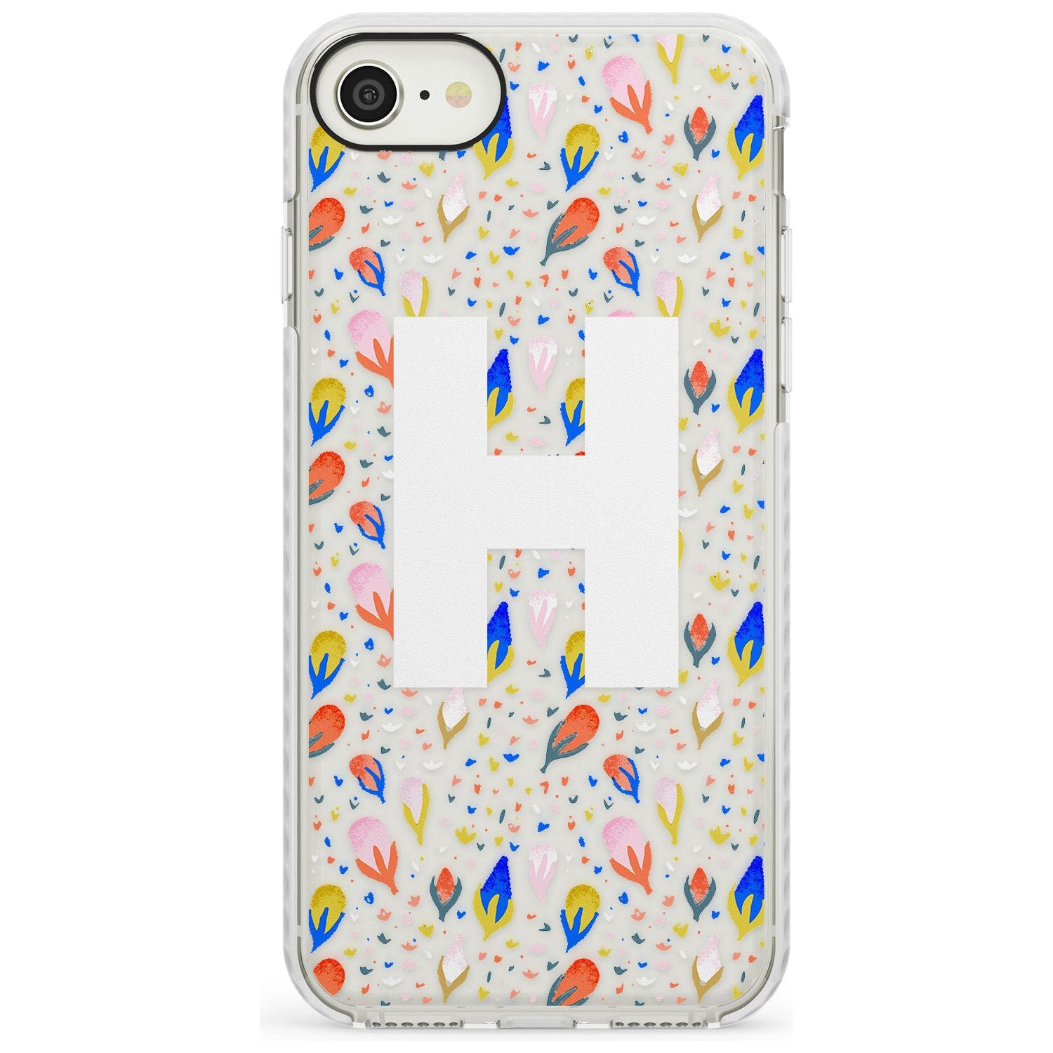 White Monogram Floral iPhone Case Impact Case Custom Phone Case - Case Warehouse