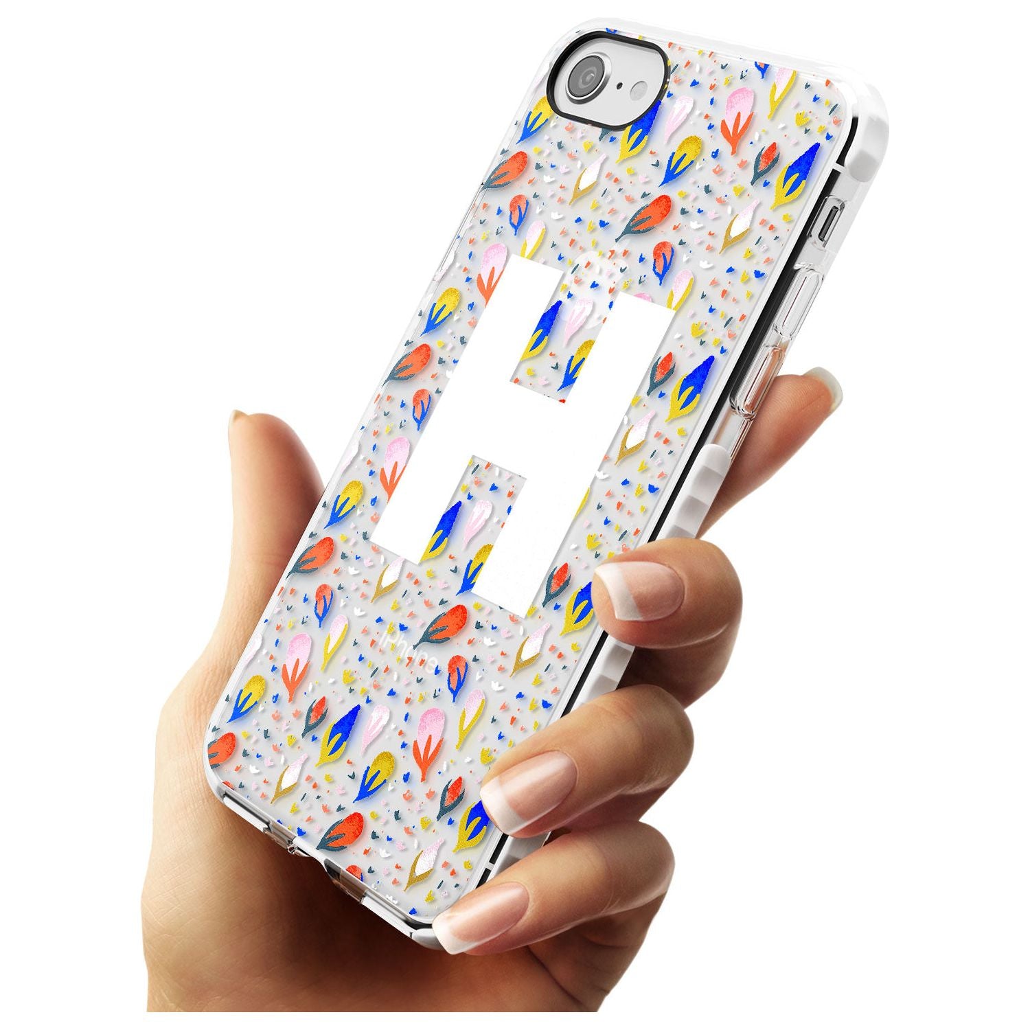 White Monogram Floral iPhone Case Custom Phone Case - Case Warehouse