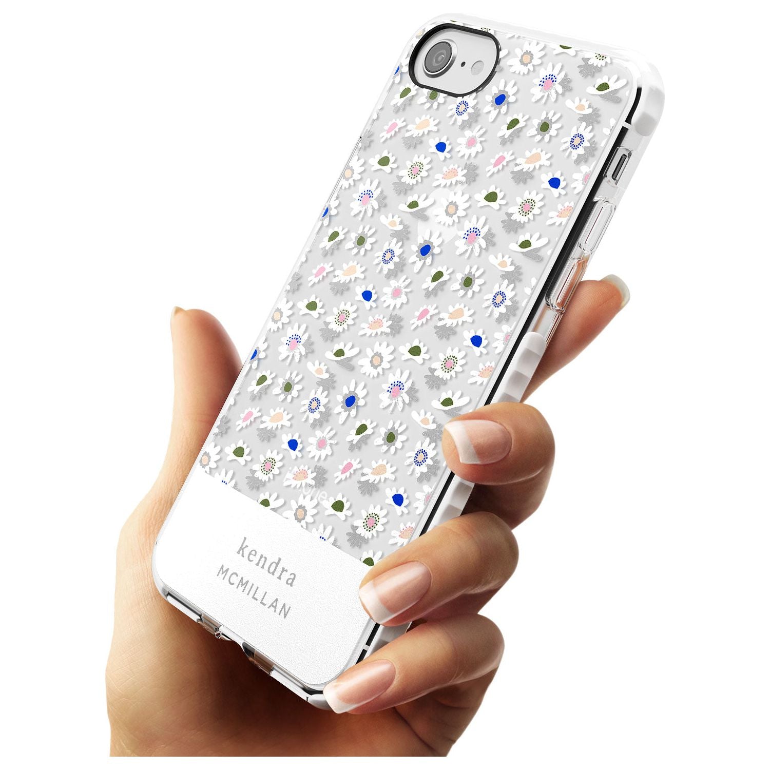 Grey & White Daisies Floral Design iPhone Case Custom Phone Case - Case Warehouse