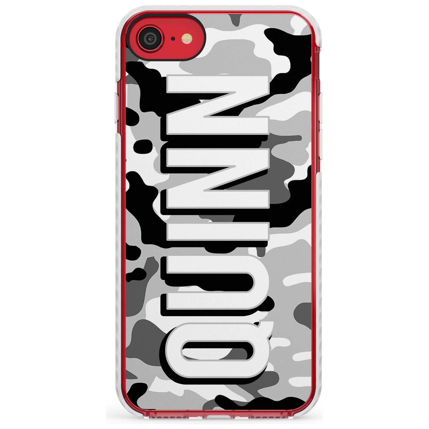 Greyscale Camo Slim TPU Phone Case for iPhone SE 8 7 Plus
