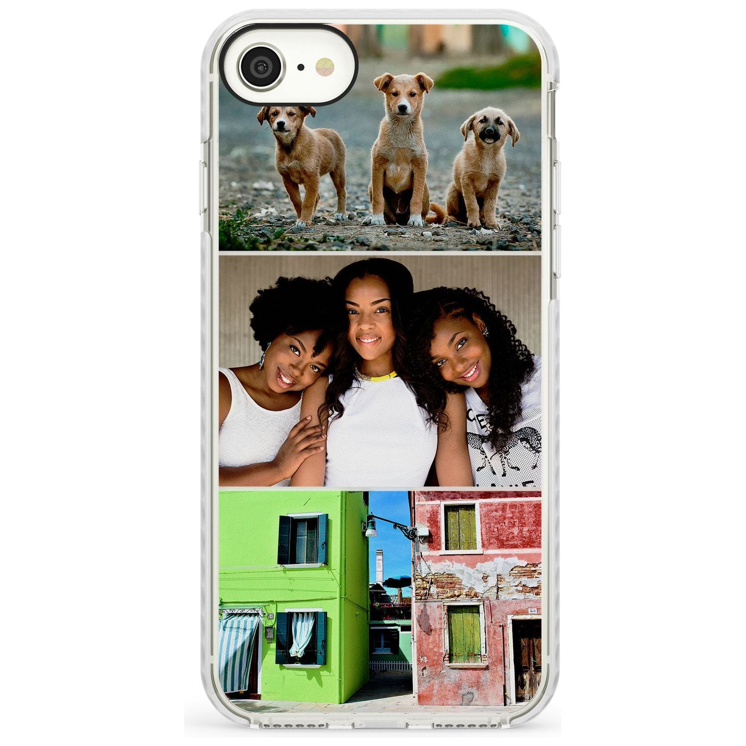 3 Photo Grid Slim TPU Phone Case for iPhone SE 8 7 Plus