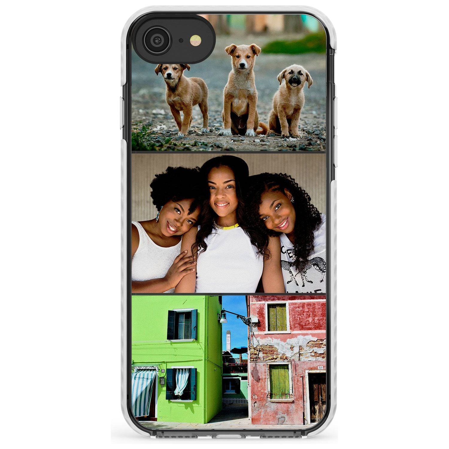 3 Photo Grid Slim TPU Phone Case for iPhone SE 8 7 Plus