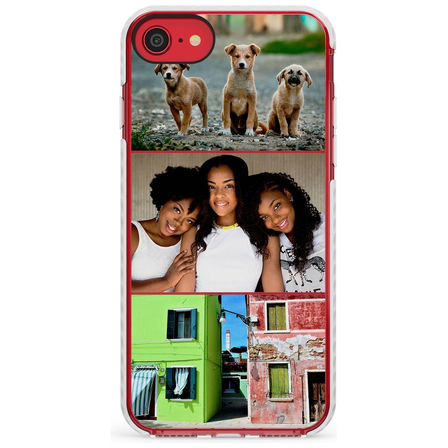 3 Photo Grid Slim TPU Phone Case for iPhone SE 8 7 Plus