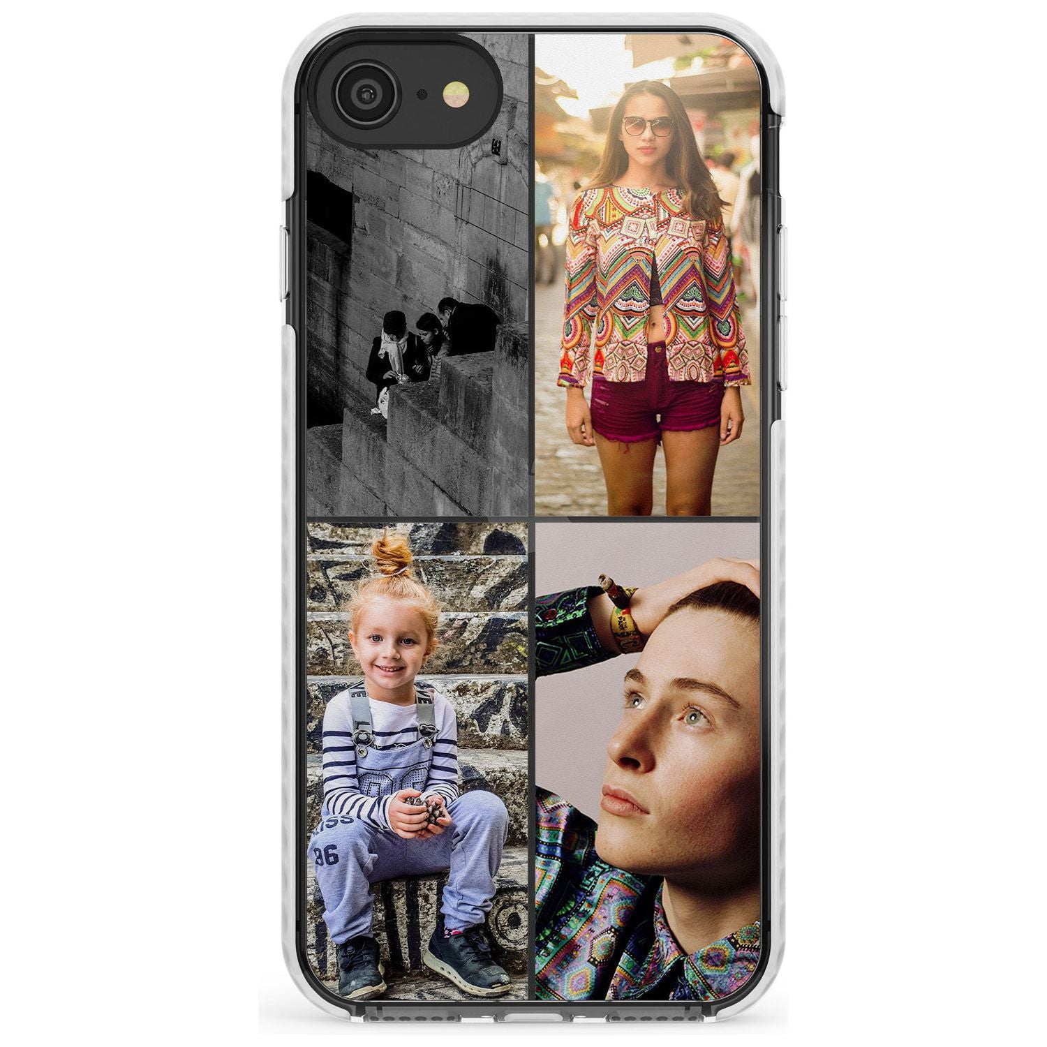 4 Photo Grid Slim TPU Phone Case for iPhone SE 8 7 Plus