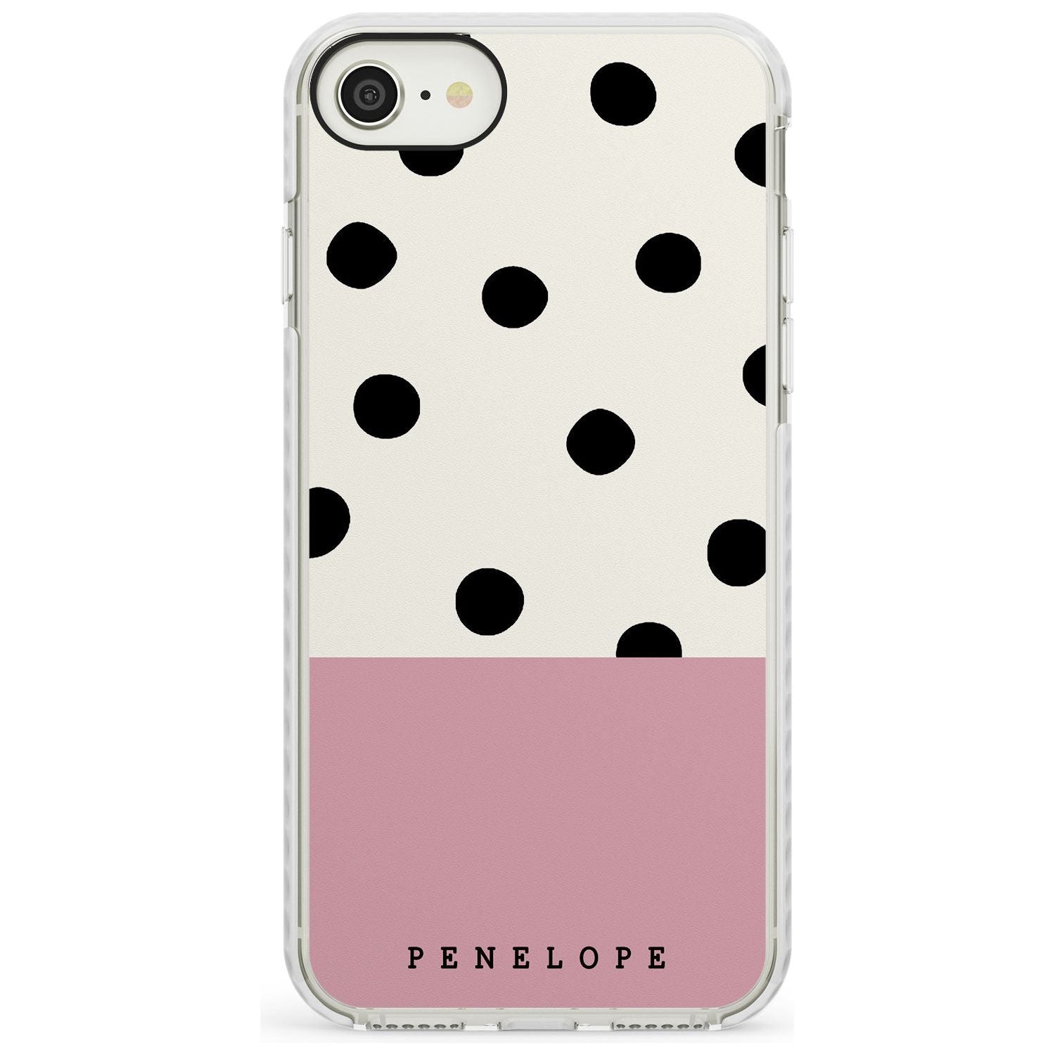 Pink Border Polka Dot iPhone Case Impact Case Custom Phone Case - Case Warehouse