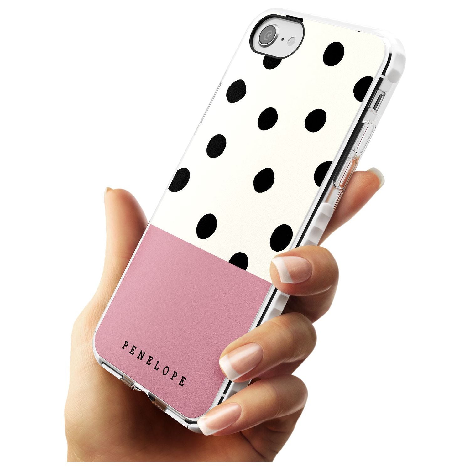 Pink Border Polka Dot iPhone Case Custom Phone Case - Case Warehouse