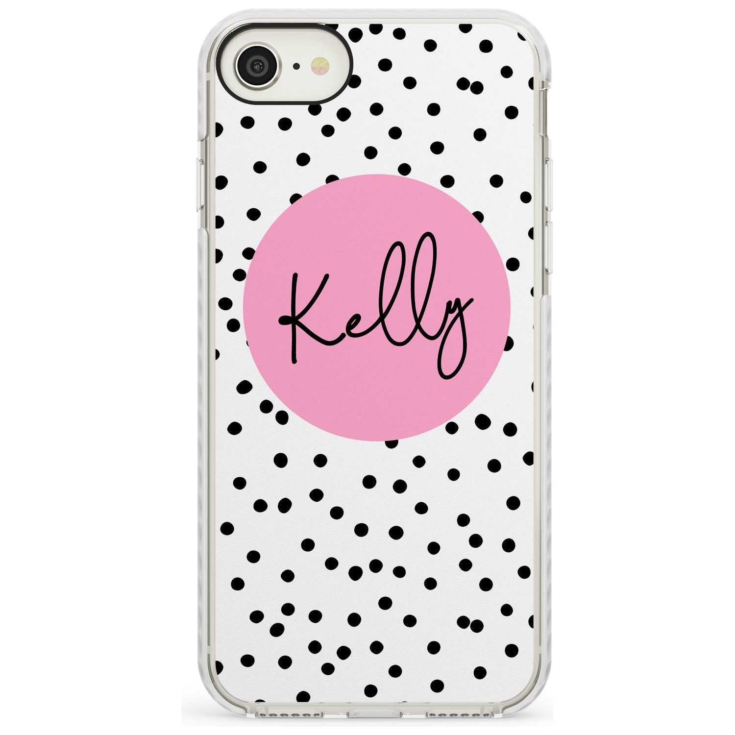 Pink Circle & Dots iPhone Case Impact Case Custom Phone Case - Case Warehouse