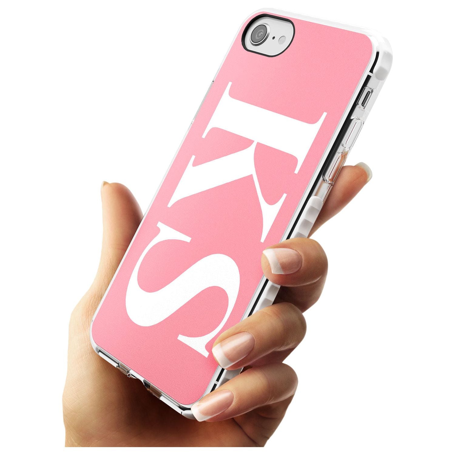White & Pink Personalised Letters iPhone Case Custom Phone Case - Case Warehouse