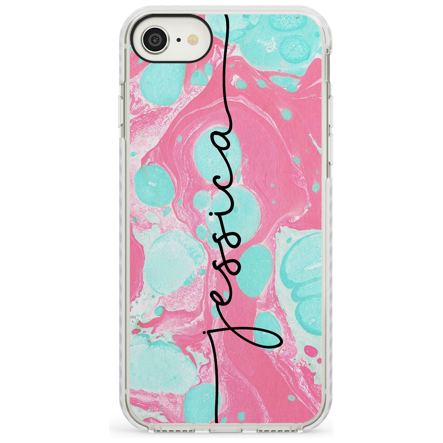 Turquoise & Pink - Marbled iPhone Case Impact Case Custom Phone Case - Case Warehouse