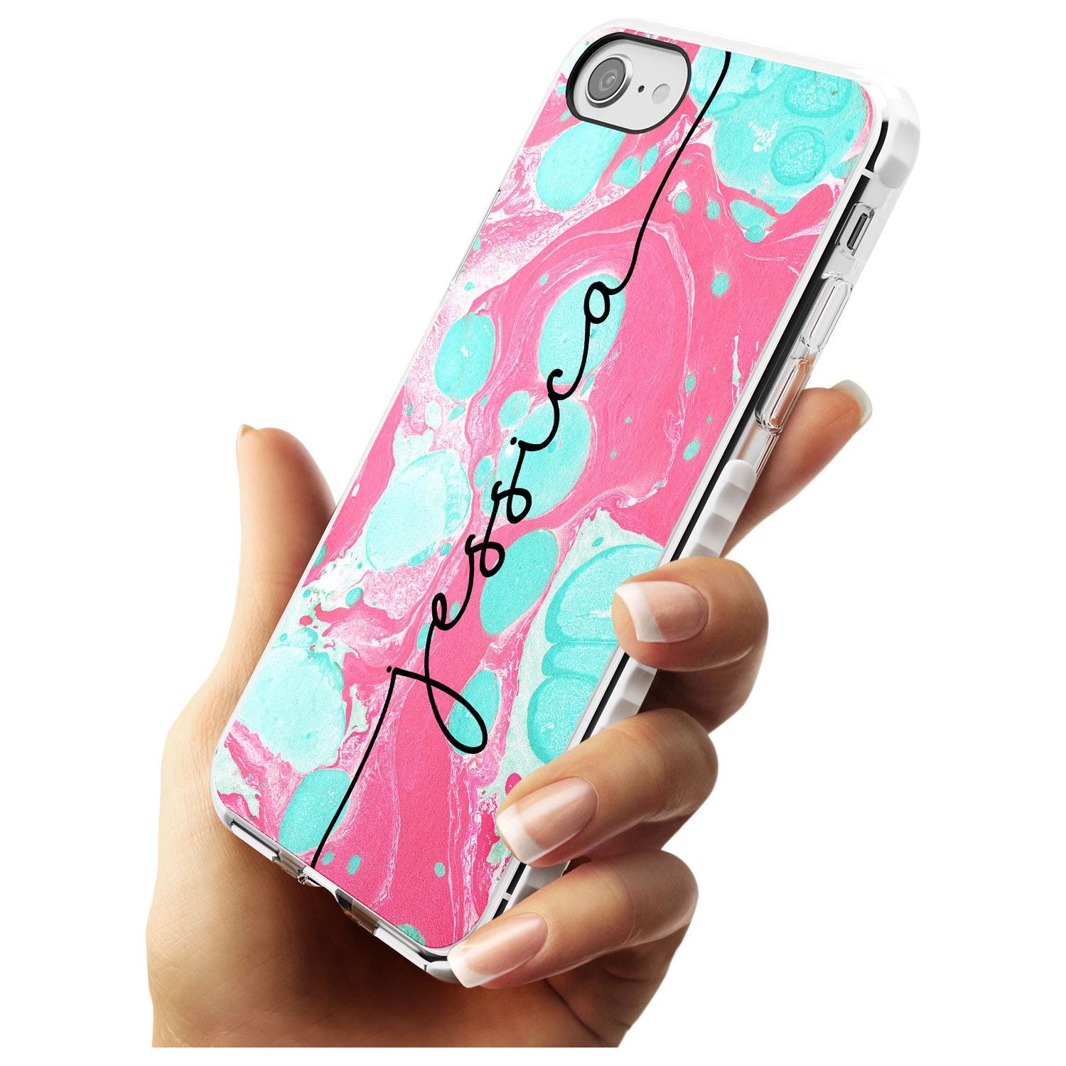 Turquoise & Pink - Marbled iPhone Case Custom Phone Case - Case Warehouse