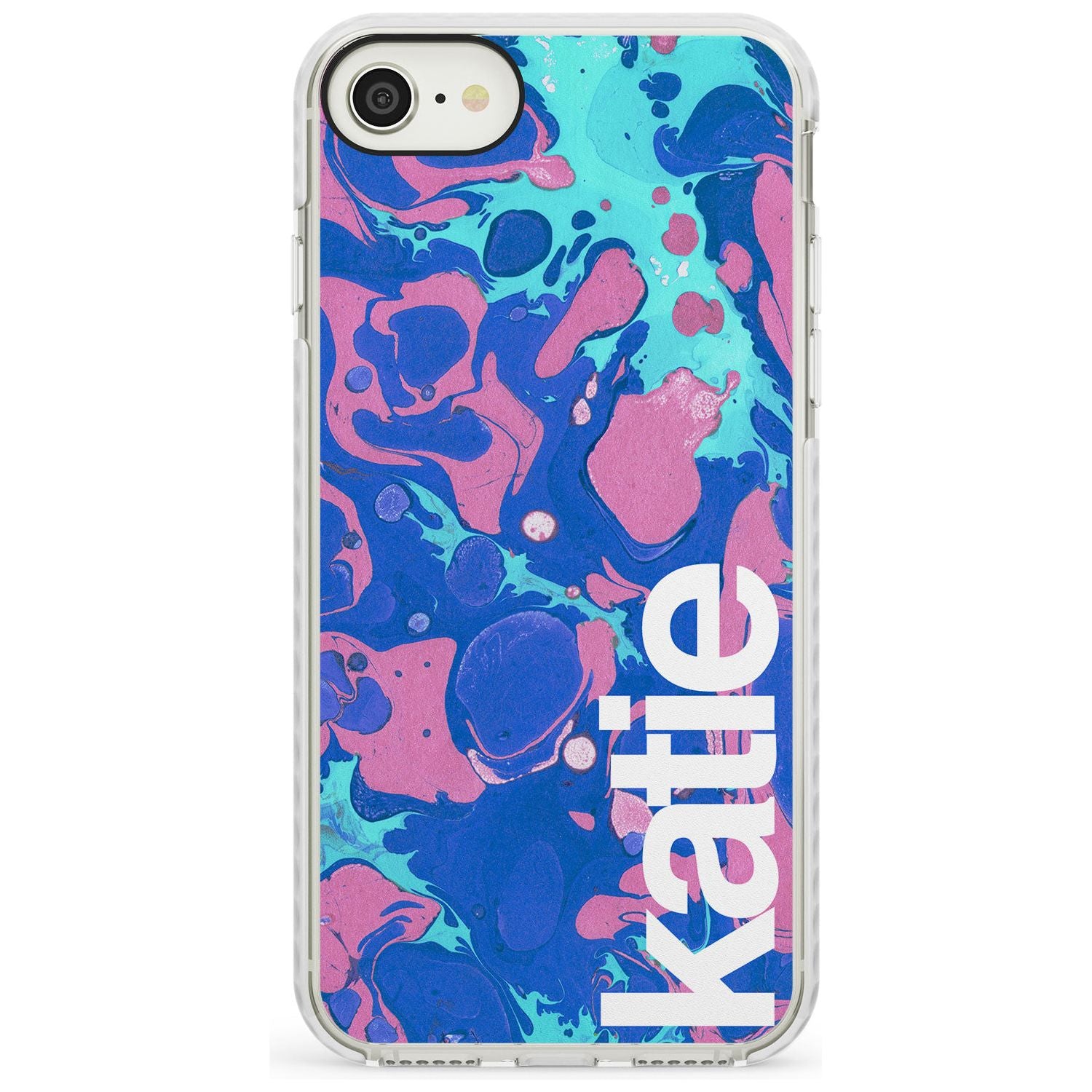 Navy, Turquoise + Purple - Marbled iPhone Case Impact Case Custom Phone Case - Case Warehouse