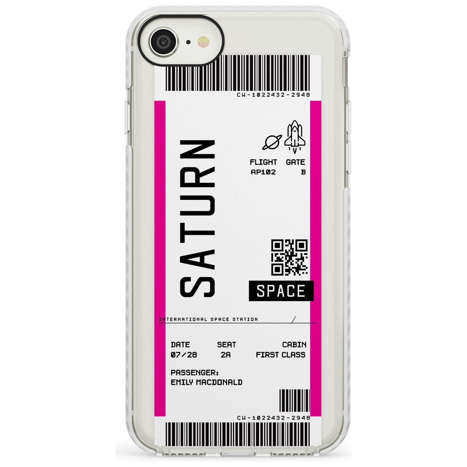 Saturn Custom Space Travel Ticket iPhone Case Impact Case Custom Phone Case - Case Warehouse