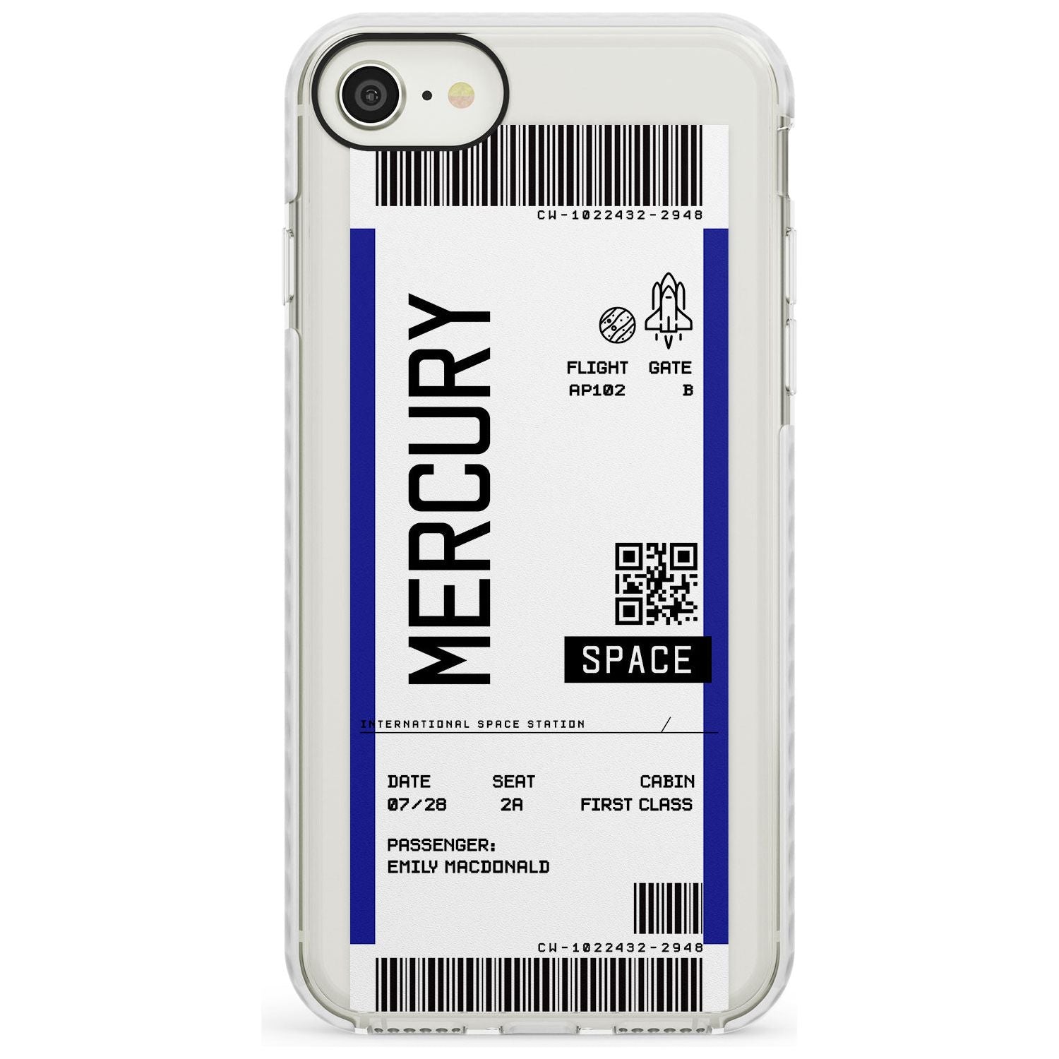 Mercury Custom Space Travel Ticket iPhone Case Impact Case Custom Phone Case - Case Warehouse
