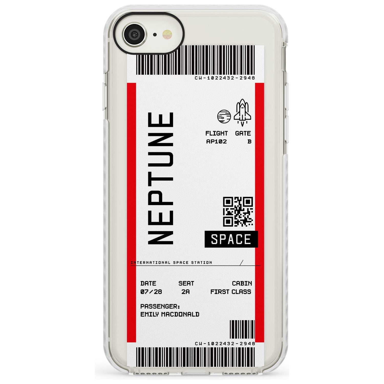 Neptune Space Travel Ticket iPhone Case Impact Case Custom Phone Case - Case Warehouse