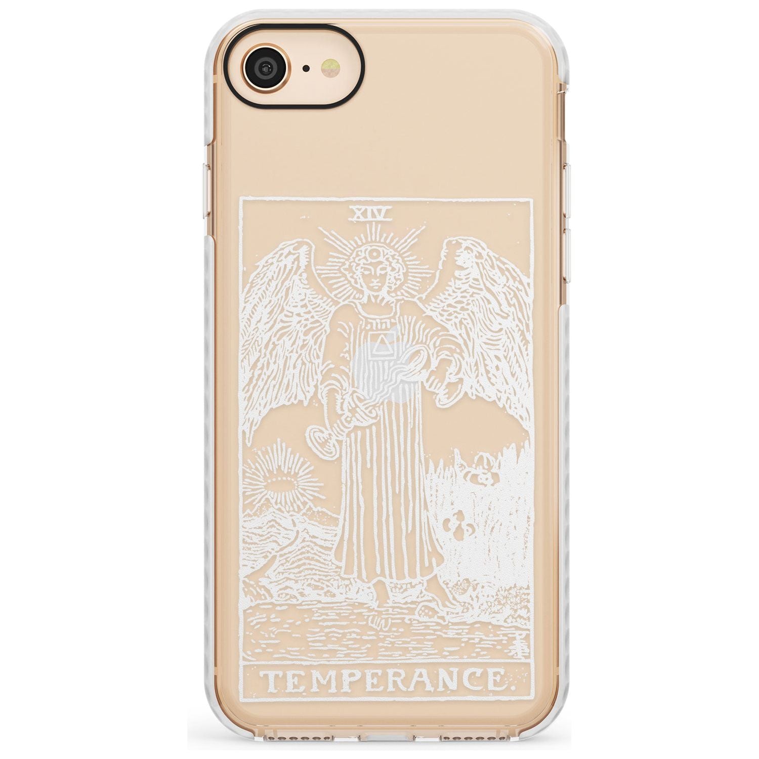 Temperance Tarot Card - White Transparent Slim TPU Phone Case for iPhone SE 8 7 Plus