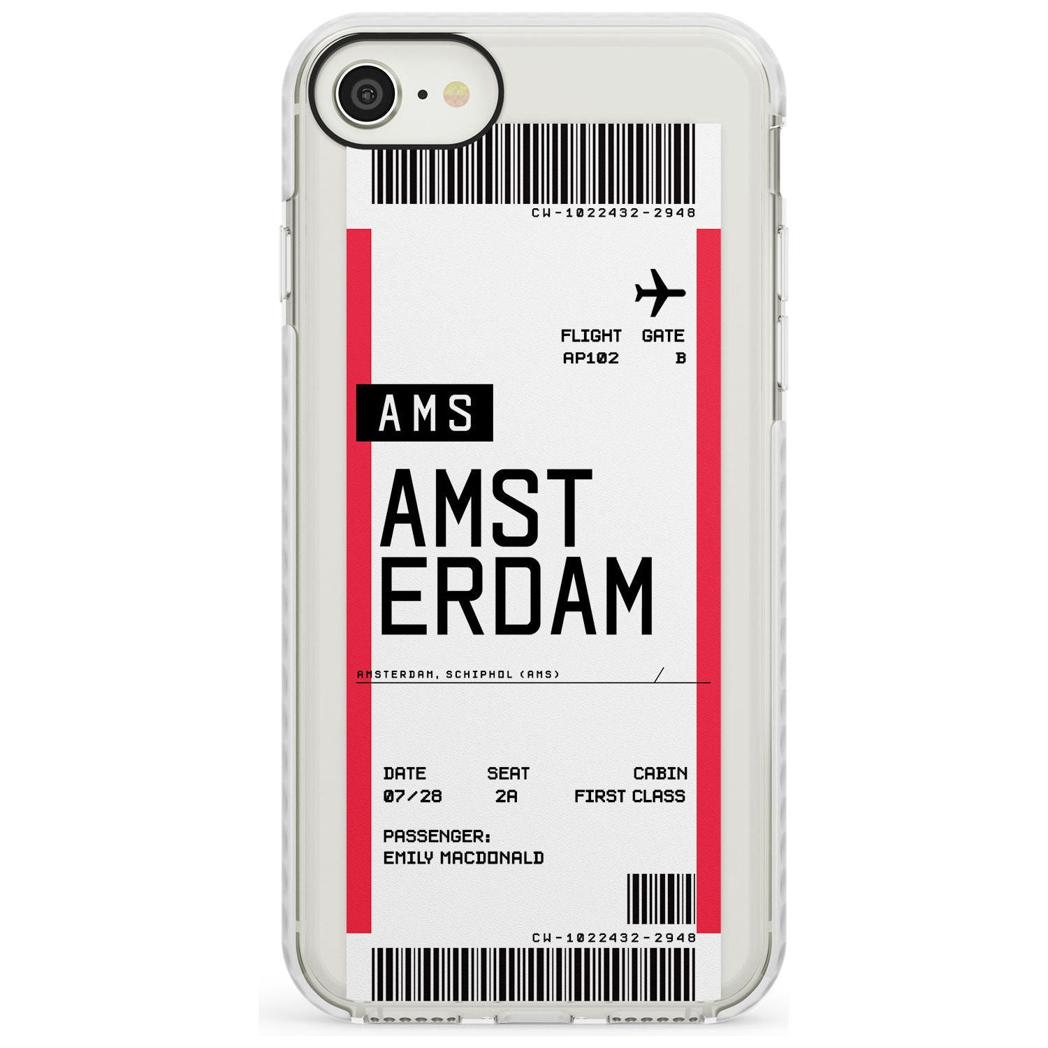 Amsterdam Boarding Pass iPhone Case Impact Case Custom Phone Case - Case Warehouse