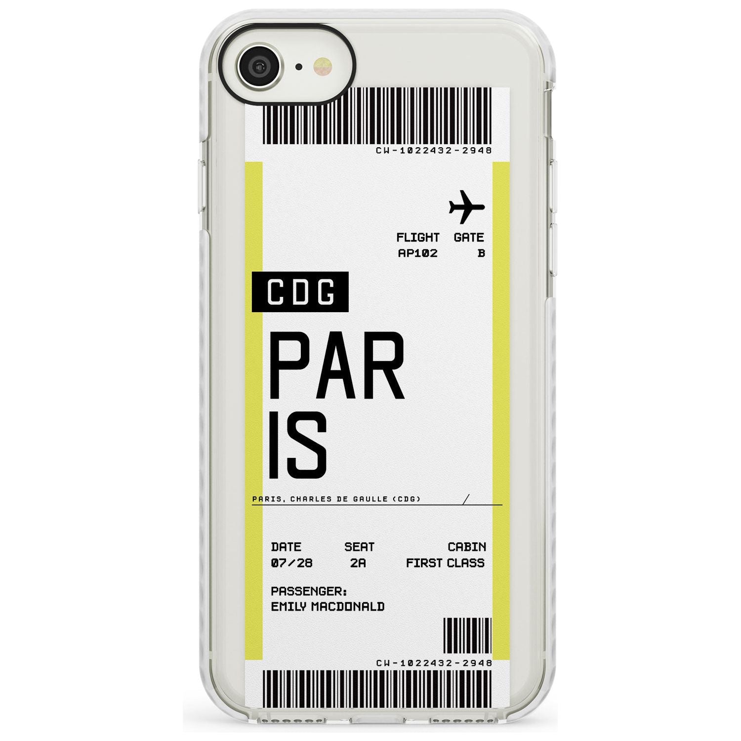 Paris Boarding Pass iPhone Case Impact Case Custom Phone Case - Case Warehouse