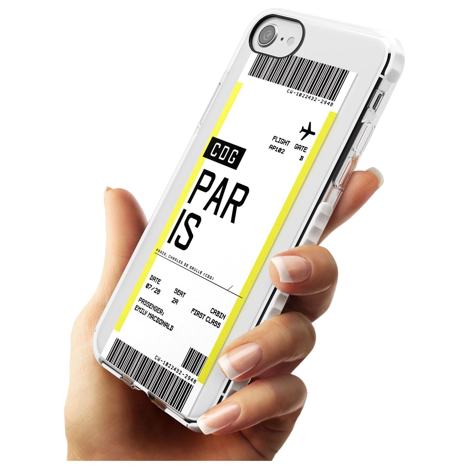 Paris Boarding Pass iPhone Case Custom Phone Case - Case Warehouse