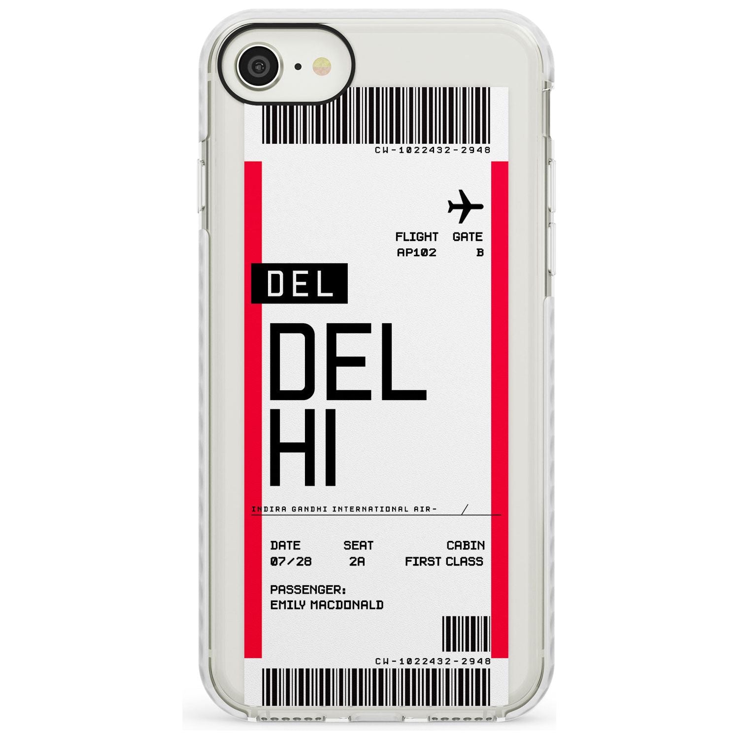 Delhi Boarding Pass iPhone Case Impact Case Custom Phone Case - Case Warehouse