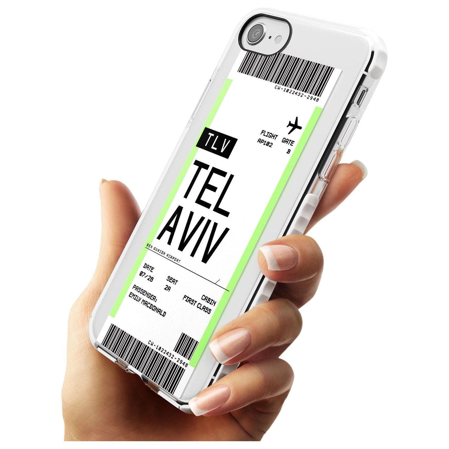 Tel Aviv Boarding Pass iPhone Case Custom Phone Case - Case Warehouse