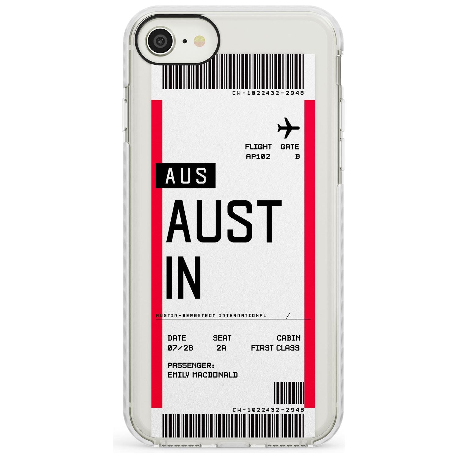 Austin Boarding Pass iPhone Case Impact Case Custom Phone Case - Case Warehouse