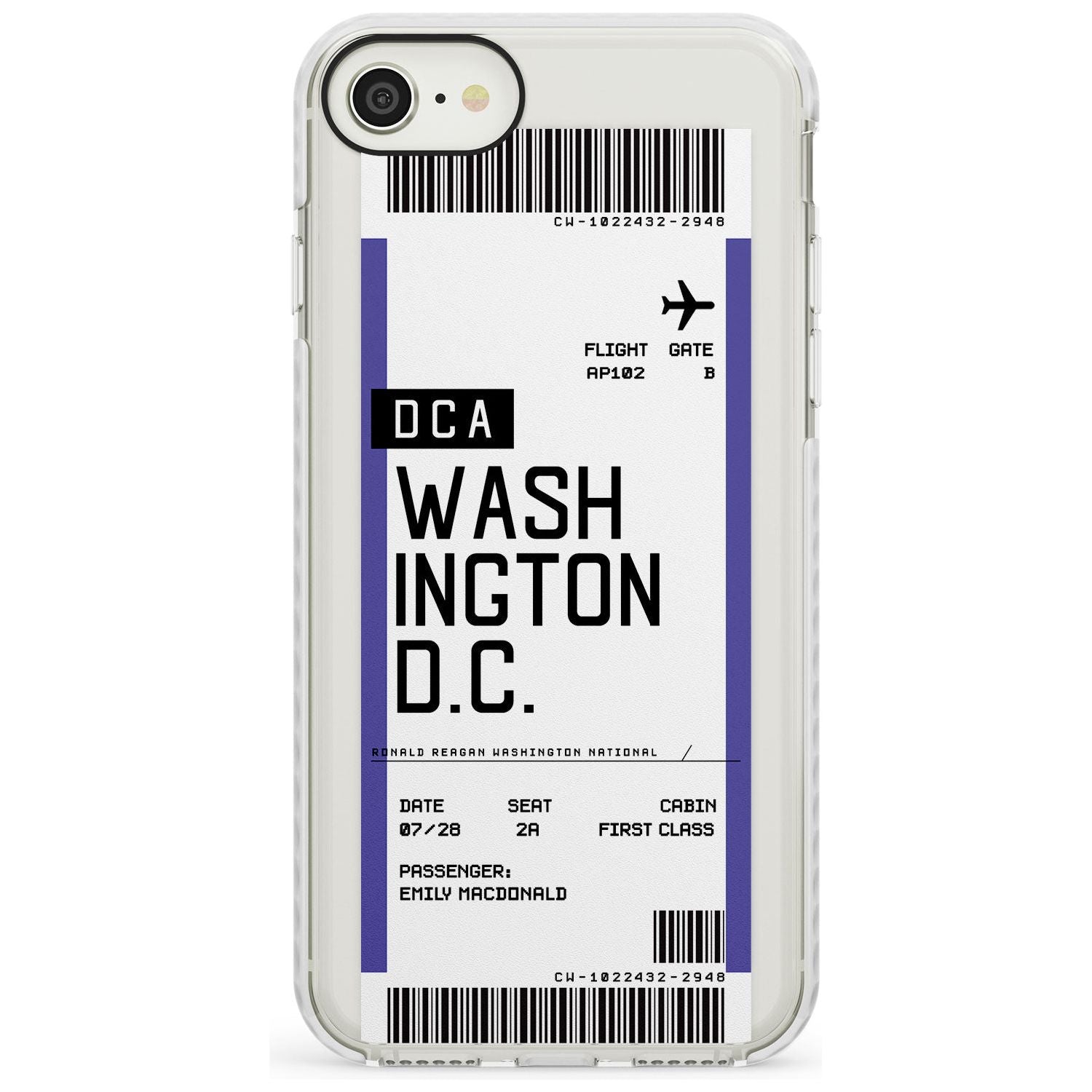 Washington D.C. Boarding Pass iPhone Case Impact Case Custom Phone Case - Case Warehouse
