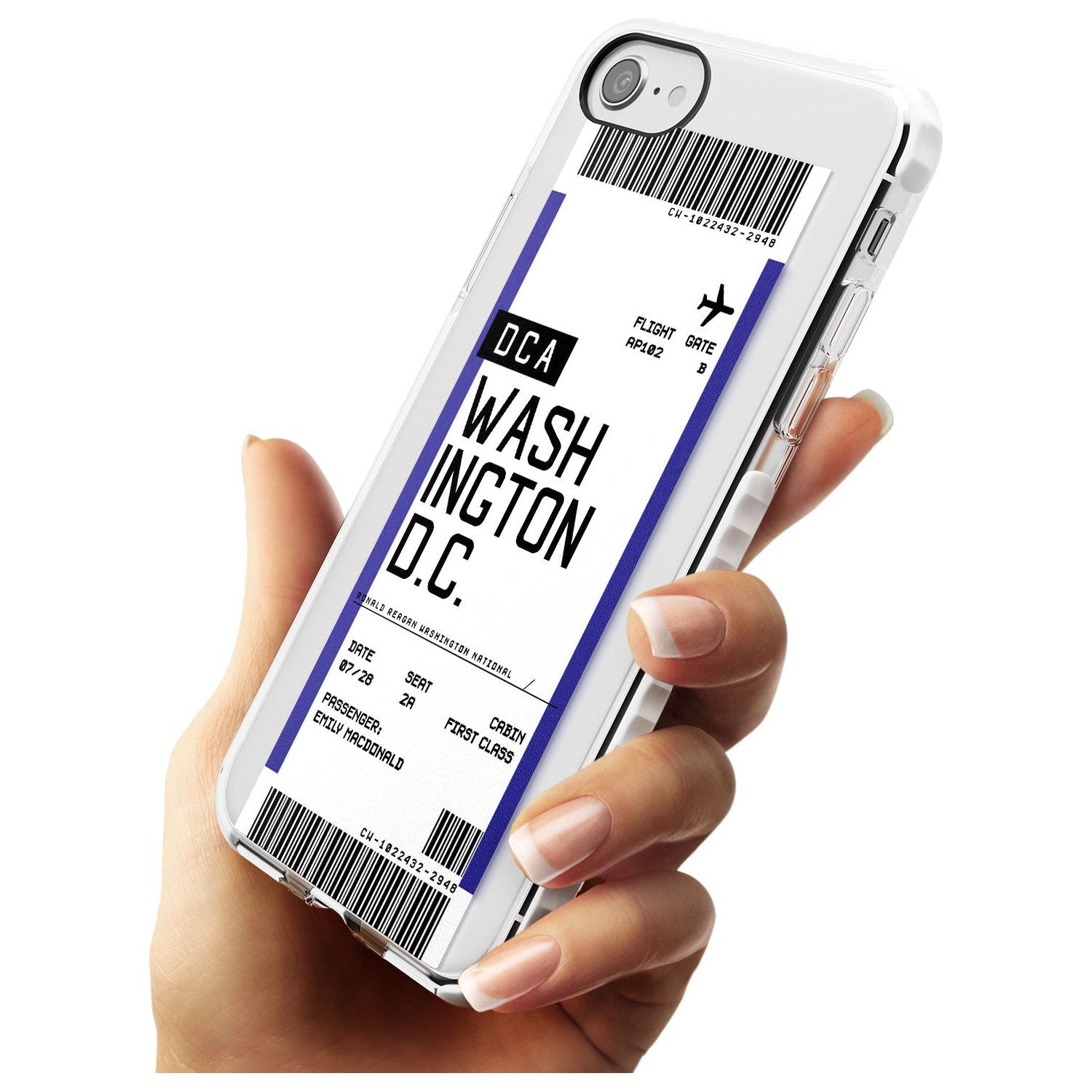 Washington D.C. Boarding Pass iPhone Case Custom Phone Case - Case Warehouse