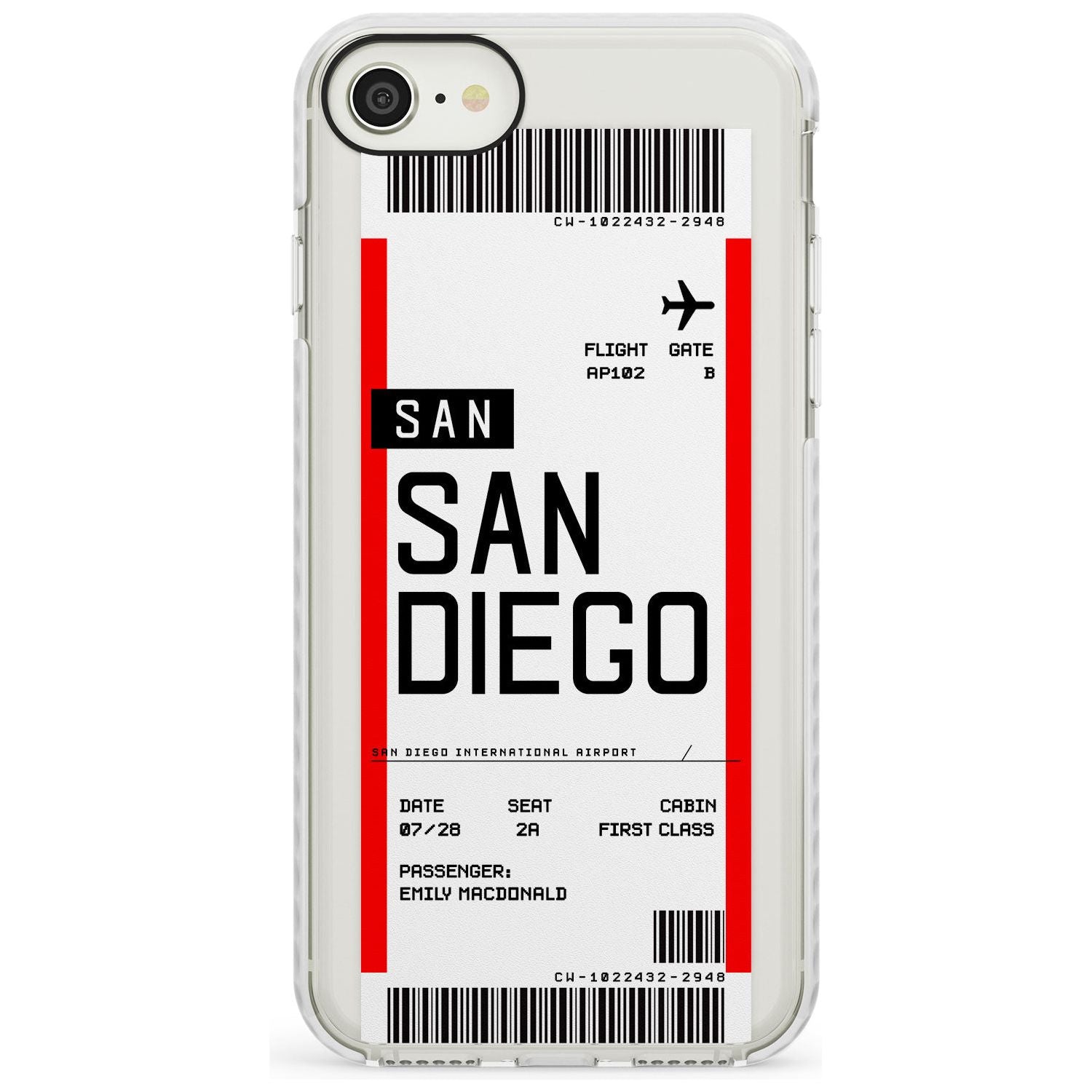 San Diego Boarding Pass iPhone Case Impact Case Custom Phone Case - Case Warehouse