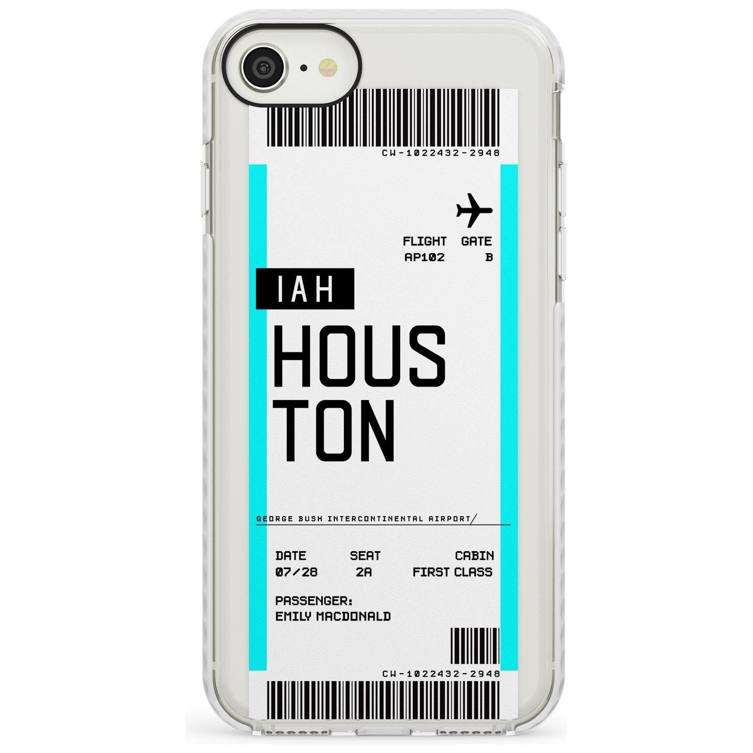 Houston Boarding Pass iPhone Case Impact Case Custom Phone Case - Case Warehouse