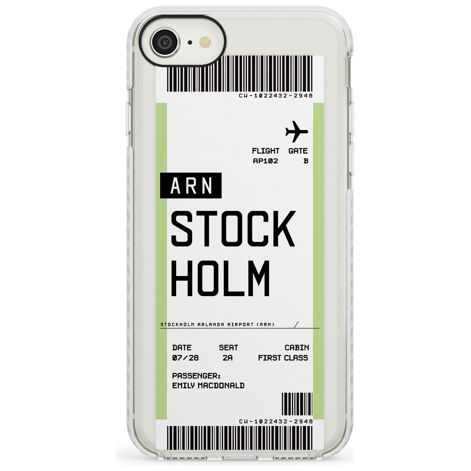 Stockholm Boarding Pass iPhone Case Impact Case Custom Phone Case - Case Warehouse