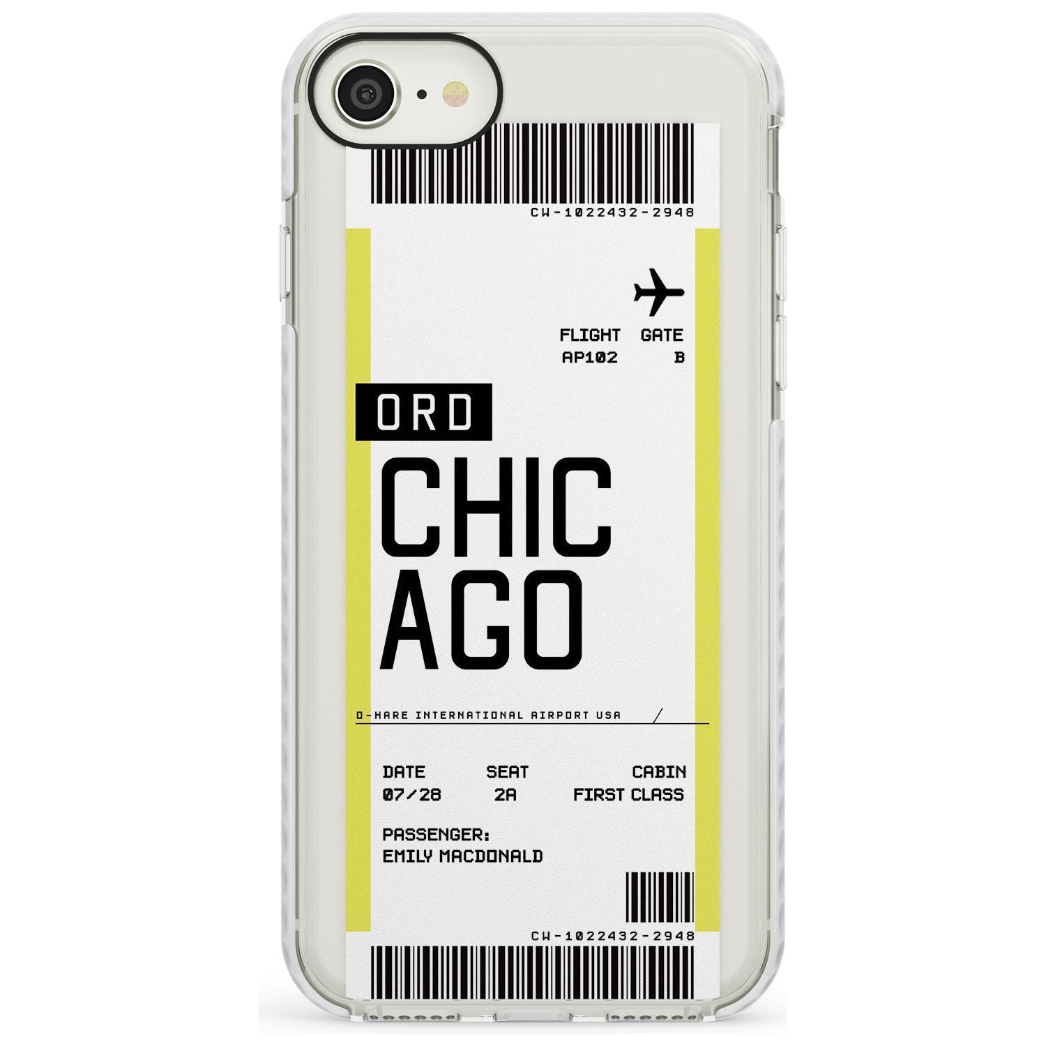 Chicago Boarding Pass iPhone Case Impact Case Custom Phone Case - Case Warehouse