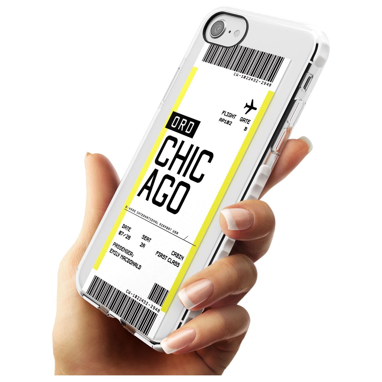 Chicago Boarding Pass iPhone Case Custom Phone Case - Case Warehouse