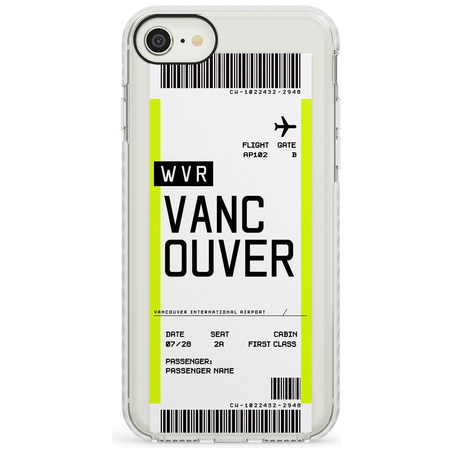 Vancouver Boarding Pass iPhone Case Impact Case Custom Phone Case - Case Warehouse