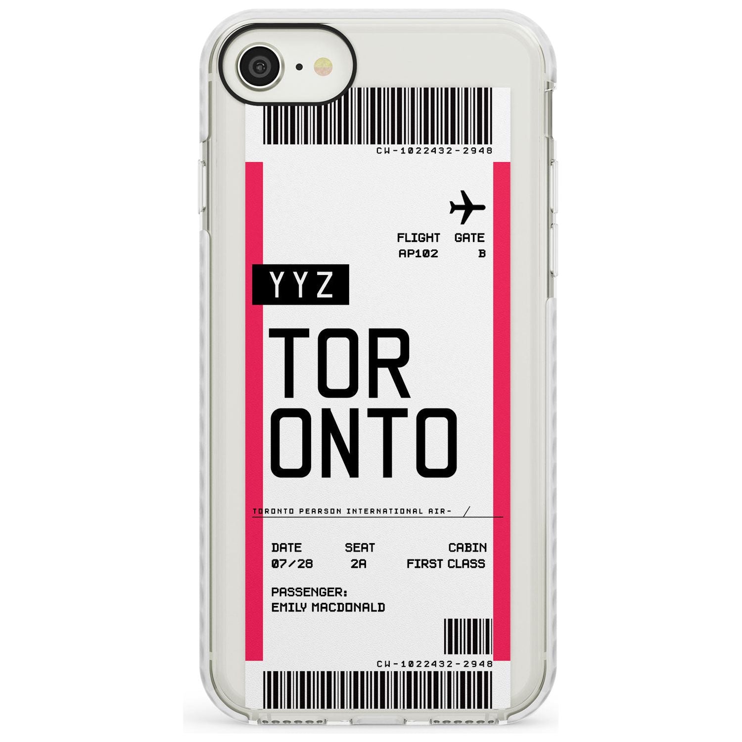 Toronto Boarding Pass iPhone Case Impact Case Custom Phone Case - Case Warehouse