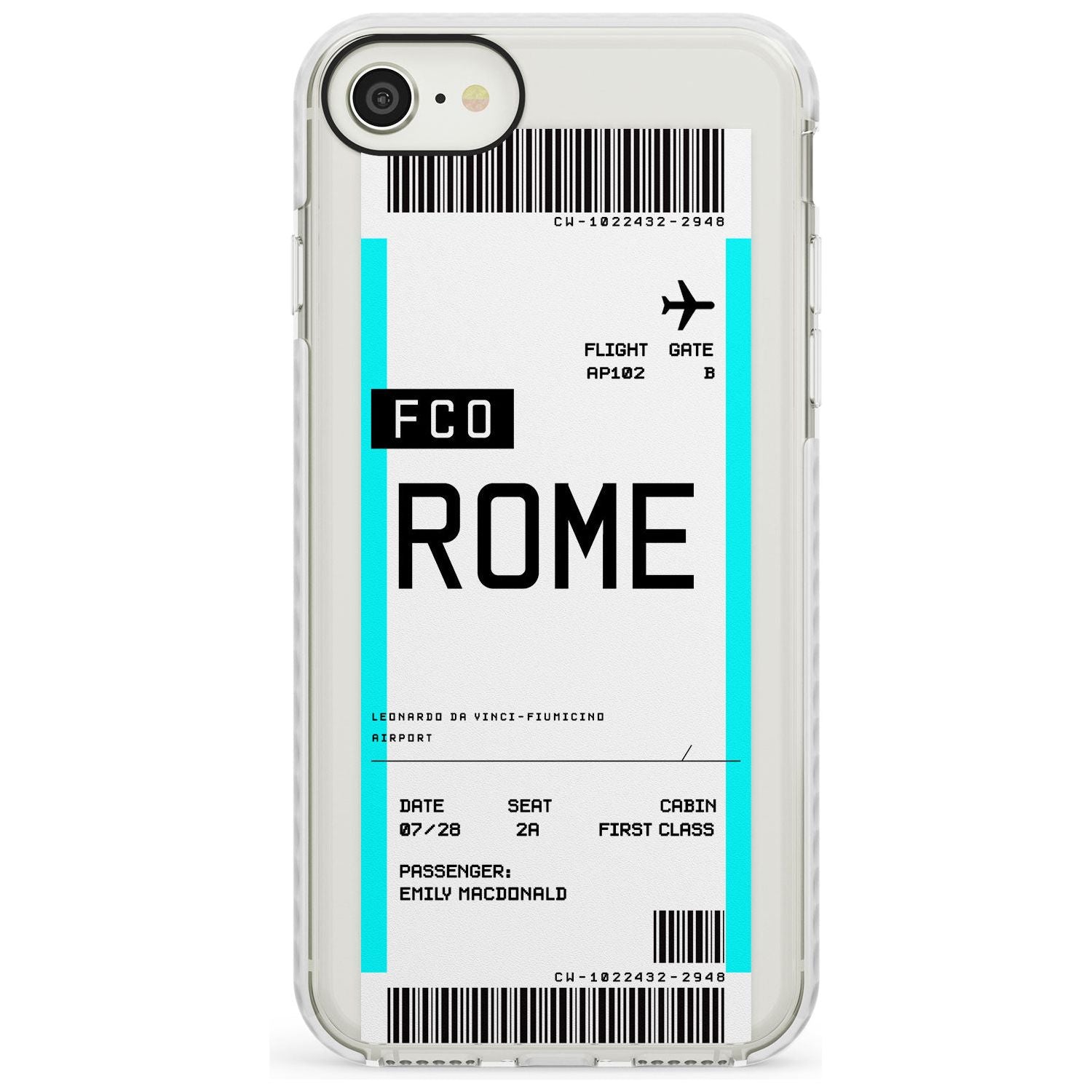 Rome Boarding Pass iPhone Case Impact Case Custom Phone Case - Case Warehouse