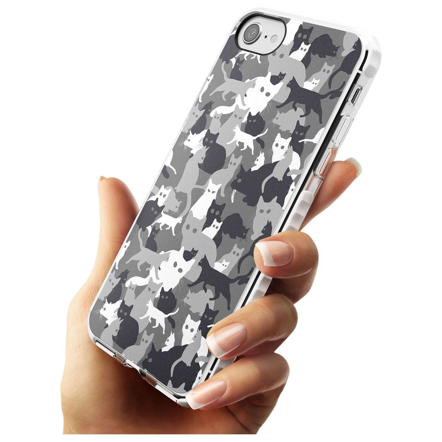 Dark Grey Cat Camouflage Pattern iPhone Case Phone Case - Case Warehouse