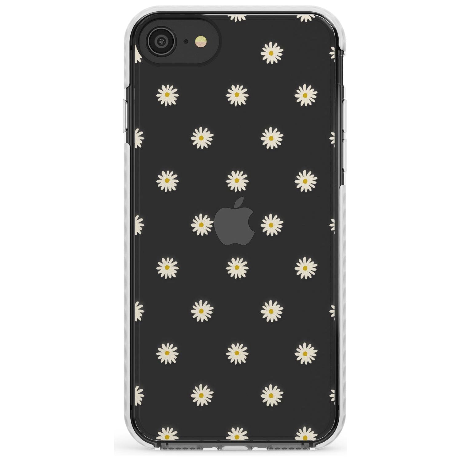 Daisy Pattern - Clear Cute Floral Design Slim TPU Phone Case for iPhone SE 8 7 Plus