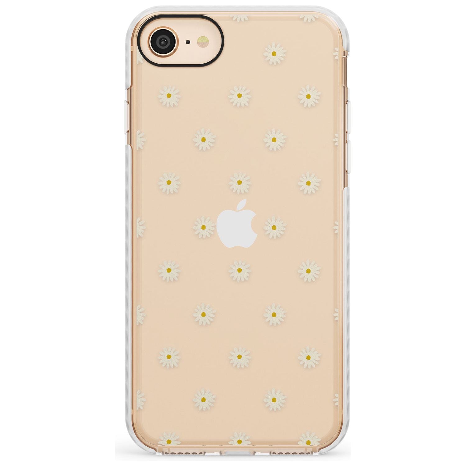 Daisy Pattern - Clear Cute Floral Design Slim TPU Phone Case for iPhone SE 8 7 Plus